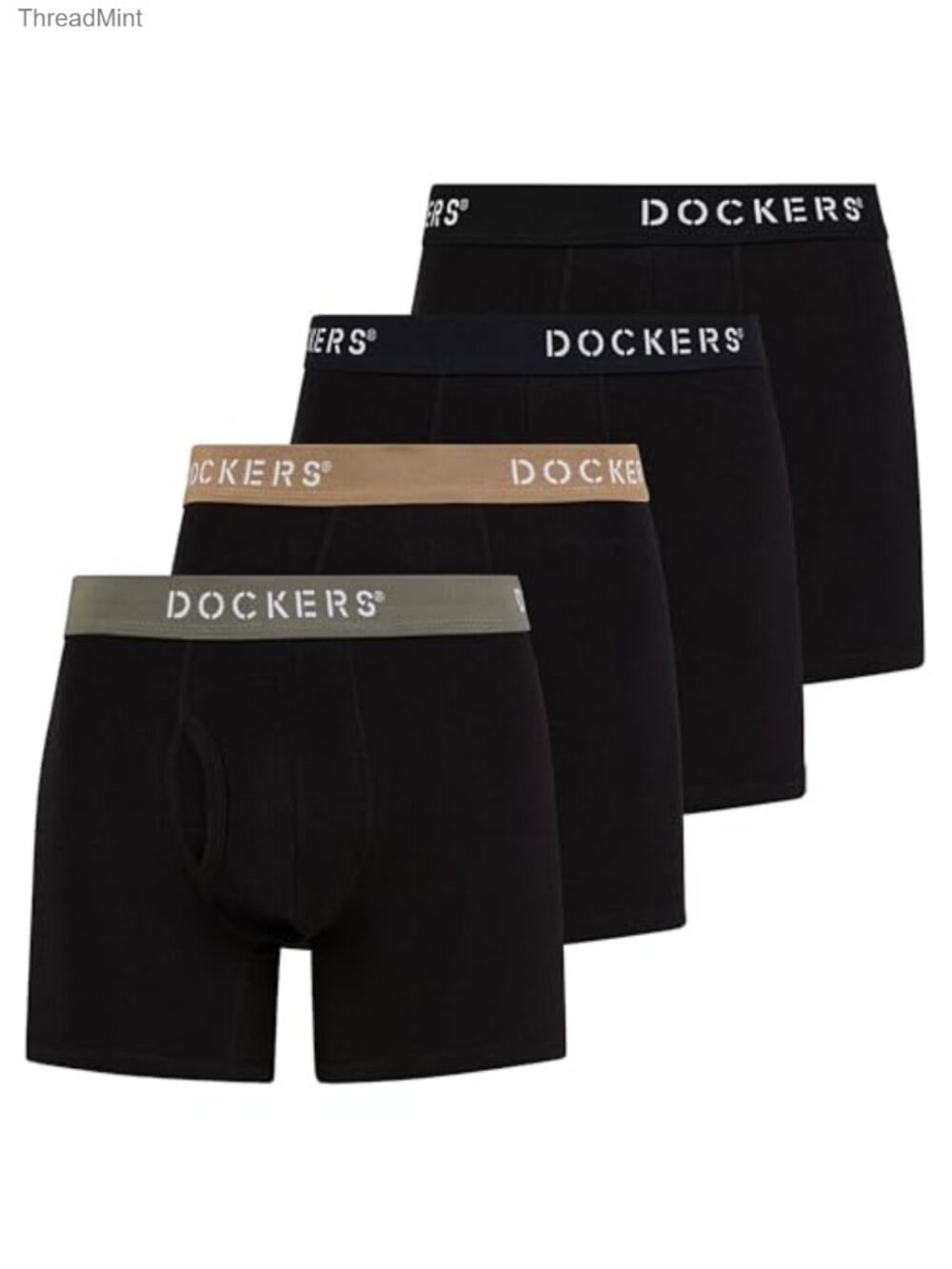 Dockers Men's Stretch Cotton Boxer Briefs 4 Pack Breathable Support